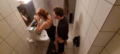 Stepsister Fucked In The Bathroom And Almost Got Caught By Stepmother