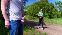 The exhibitionist accidentally met a sports stranger and…! XSanyAny