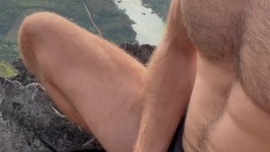 Straight Fit Hairy Guy Mountain Masturbation